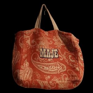 Maje Orange Paisley Tote Bag